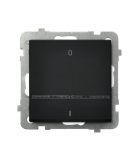 SONATA ŁP-11RS/m/33 Łącznik dwubiegunowy z podświetleniem niebieskim, CZARNY METALIK