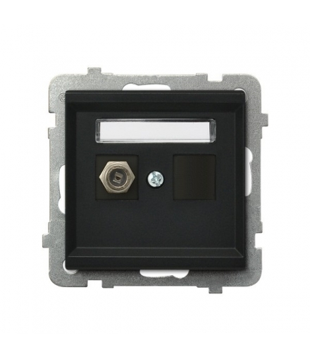 SONATA GPA-1RF/m/33 Gniazdo antenowe typu F pojedyncze , CZARNY METALIK