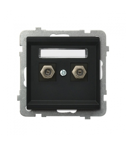 SONATA GPA-2RF/m/33 Gniazdo antenowe typu F podwójne , CZARNY METALIK