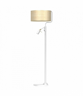Lampa podłogowa MARSHALL WHITE / RATTAN 1xE27 + 1x mini GU10 Milagro MLP7492