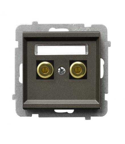 SONATA GGN-1R/m/40 Gniazdo głośnikowe pojedyncze , CZEKOLADOWY METAL