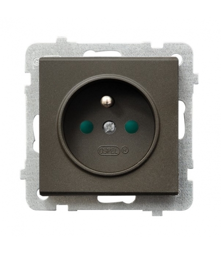 SONATA GP-1RZP/m/40 Gniazdo pojedyncze z uziemieniem z przesłonami torów prądowych, CZEKOLADOWY METAL