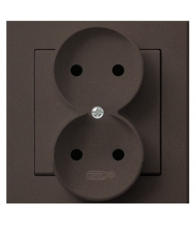 SONATA GP-2R/40 Gniazdo podwójne , CZEKOLADOWY METAL