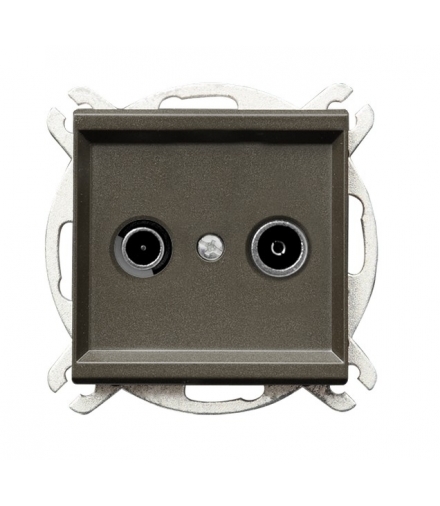 SONATA GPA-14RP/m/40 Gniazdo RTV przelotowe 14-dB , CZEKOLADOWY METAL