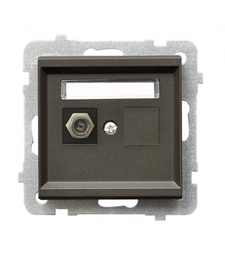 SONATA GPA-1RF/m/40 Gniazdo antenowe typu F pojedyncze , CZEKOLADOWY METAL