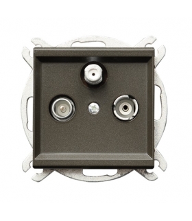 SONATA GPA-RSP/m/40 Gniazdo RTV-SAT przelotowe , CZEKOLADOWY METAL