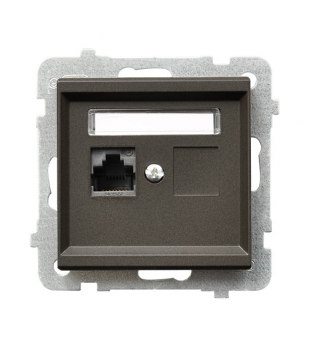 SONATA GPK-1R/K/m/40 Gniazdo komputerowe pojedyncze, kat. 5e MMC, CZEKOLADOWY METAL