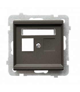 SONATA GPK-1R/p/40 Obudowa gniazda pojedynczego typu Keyston prosta, CZEKOLADOWY METAL