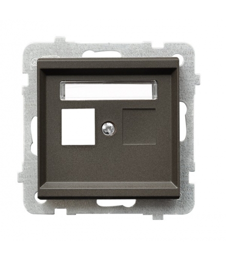SONATA GPK-1R/p/40 Obudowa gniazda pojedynczego typu Keyston prosta, CZEKOLADOWY METAL