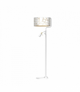 Lampa podłogowa ZIGGY WHITE White/Gold 1xE27 + 1x mini GU10 Milagro MLP7571