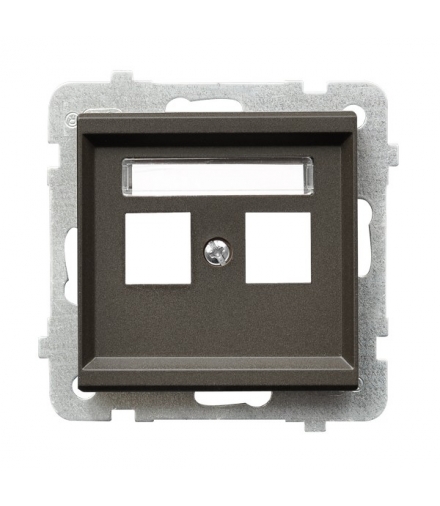 SONATA GPK-2R/p/40 Obudowa gniazda podwójnego typu Keyston prosta, CZEKOLADOWY METAL