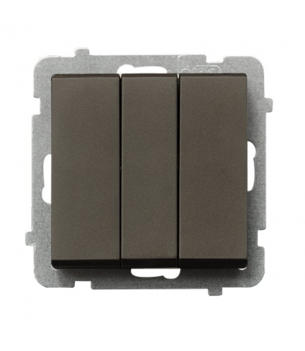 SONATA ŁP-13R/m/40 Łącznik potrójny , CZEKOLADOWY METAL