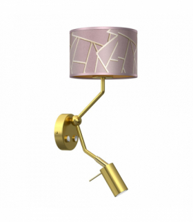 Kinkiet ZIGGY PINK Gold/Pink 1xE27 + 1x mini GU10 Milagro MLP7584