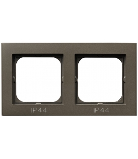 SONATA RH-2R/40 Ramka podwójna do łączników IP-44 , CZEKOLADOWY METAL