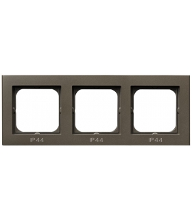 SONATA RH-3R/40 Ramka potrójna do łączników IP-44 , CZEKOLADOWY METAL