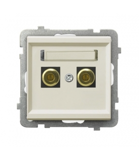 SONATA GGN-1R/m/27 Gniazdo głośnikowe pojedyncze , ECRU