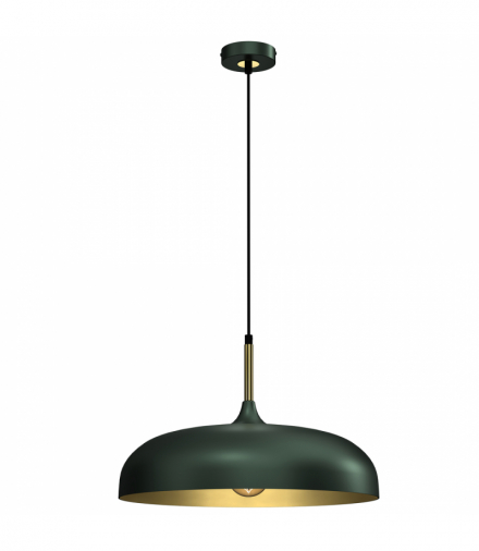 Lampa wisząca LINCOLN GREEN/GOLD 1xE27 45cm Milagro MLP7900