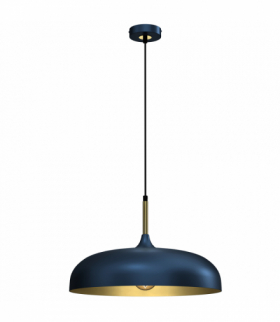 Lampa wisząca LINCOLN BLUE/GOLD 1xE27 45cm Milagro MLP7901