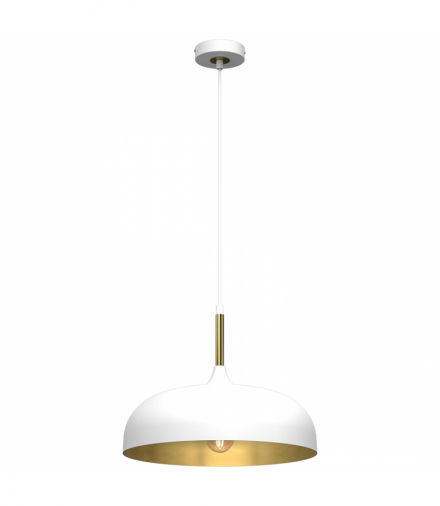 Lampa wisząca LINCOLN WHITE/GOLD 1xE27 35cm Milagro MLP8031