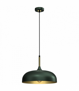 Lampa wisząca LINCOLN GREEN/GOLD 1xE27 35cm Milagro MLP8032