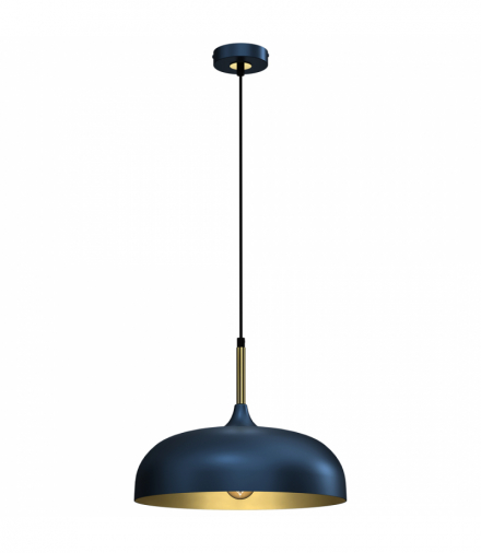 Lampa wisząca LINCOLN BLUE/GOLD 1xE27 35cm Milagro MLP8033