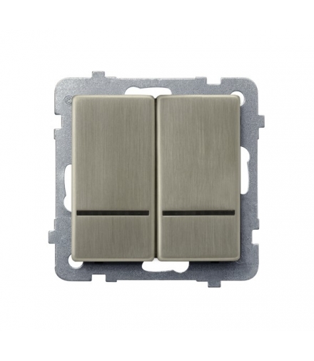 SONATA ŁP-2RMS/m/44 Łącznik podwójny (świecznikowy) z podświetleniem niebieskim, NOWE SREBRO