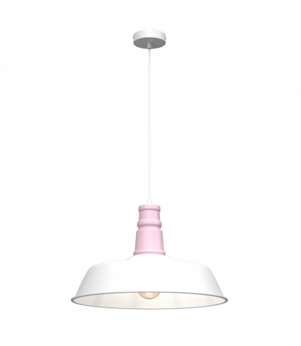 Lampa wisząca ENZO WHITE/PINK 1xE27 Milagro MLP7979