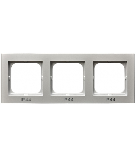 SONATA RH-3R/38 Ramka potrójna do łączników IP-44 , SREBRO MAT
