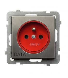 SONATA GP-1RMZD/m/37 Gniazdo pojedyncze z uziemieniem DATA , STAL INOX