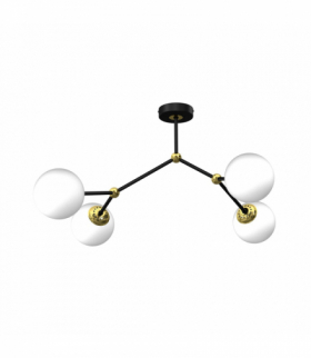 Lampa sufitowa JOY BLACK / GOLD 4xE14 Milagro MLP7461