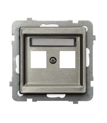 SONATA GPK-2RM/p/37 Obudowa gniazda podwójnego typu Keyston prosta, STAL INOX