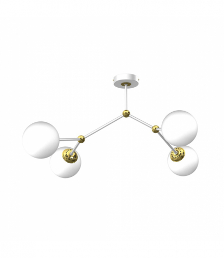 Lampa sufitowa JOY WHITE / GOLD 4xE14 Milagro MLP7465