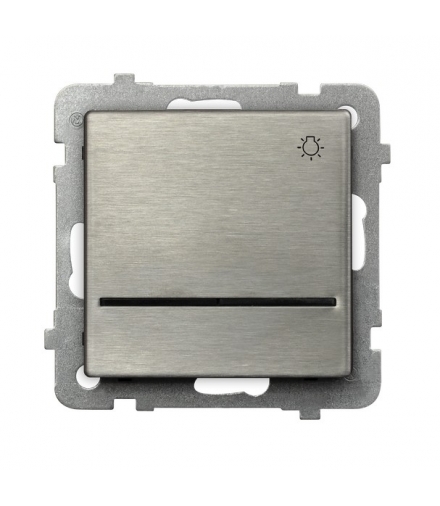 SONATA ŁP-5RMS/m/37 Łącznik zwierny "światło" z podświetleniem niebieskim, STAL INOX