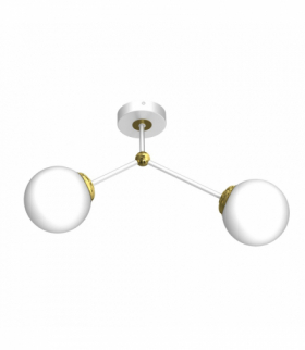 Lampa sufitowa JOY WHITE / GOLD 2xE14 Milagro MLP7463