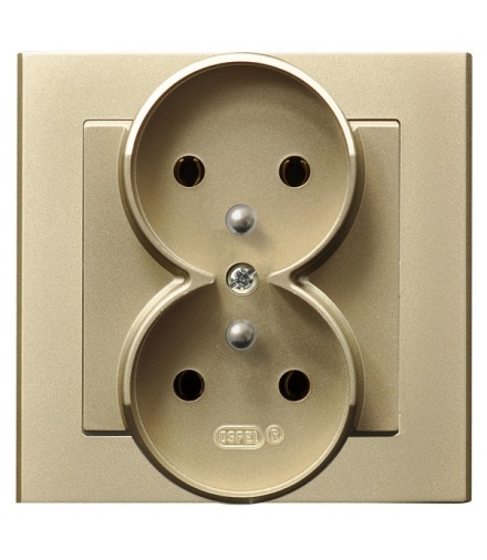 SONATA GP-2RZ/39 Gniazdo podwójne z uziemieniem , SZAMPAŃSKI ZŁOTY