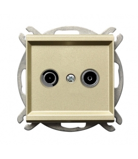 SONATA GPA-14RP/m/39 Gniazdo RTV przelotowe 14-dB , SZAMPAŃSKI ZŁOTY