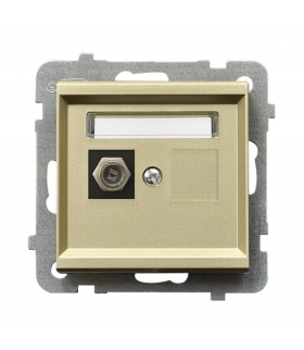 SONATA GPA-1RF/m/39 Gniazdo antenowe typu F pojedyncze , SZAMPAŃSKI ZŁOTY