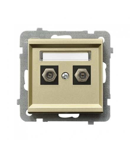 SONATA GPA-2RF/m/39 Gniazdo antenowe typu F podwójne , SZAMPAŃSKI ZŁOTY