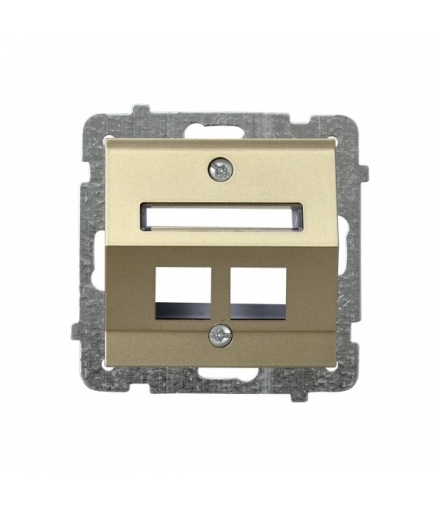 SONATA GPK-2RS/p/39 Obudowa gniazda podwójnego typu Keyston skośna, SZAMPAŃSKI ZŁOTY