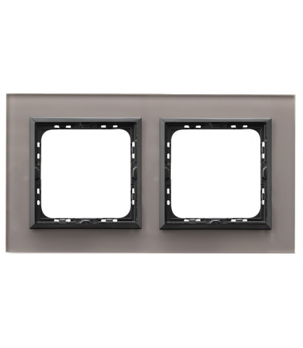 SONATA R-2RGC/41/25 Ramka podwójna , SZARE SZKŁO