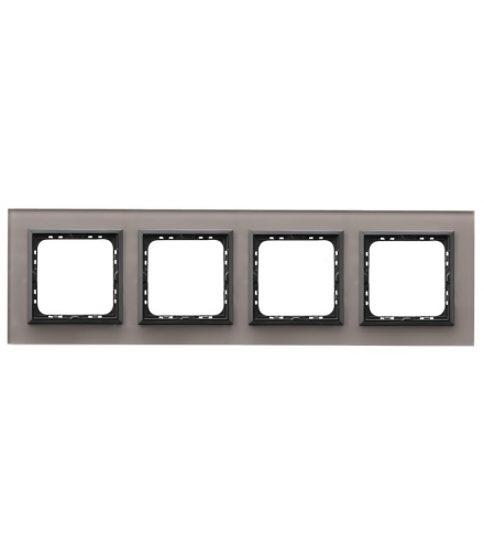 SONATA R-4RGC/41/25 Ramka poczwórna , SZARE SZKŁO