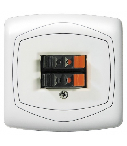 TON GG-2C/00 Gniazdo głośnikowe podwójne , BIAŁY