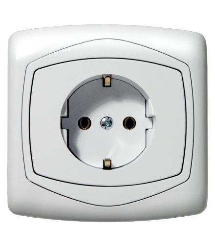 TON GP-1CS/m/00 Gniazdo pojedyncze z uziemieniem schuko , BIAŁY