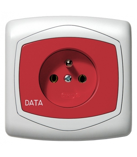 TON GP-1CZD/00 Gniazdo pojedyncze z uziemieniem DATA , BIAŁY