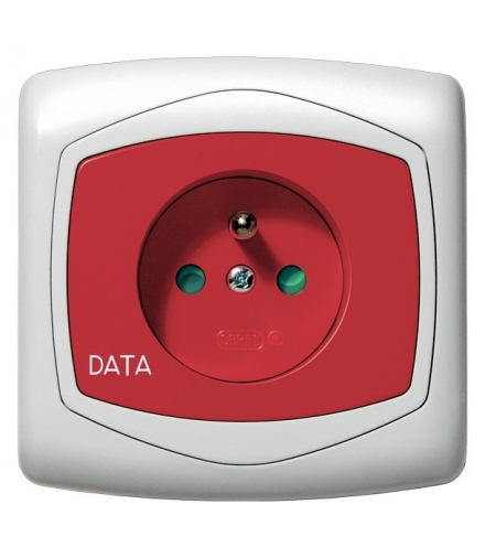 TON GP-1CZDP/m/00 Gniazdo pojedyncze z uziemieniem DATA z przesłonami torów prądowych, BIAŁY