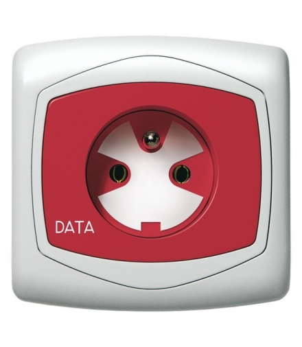 TON GP-1CZK/m/00 Gniazdo pojedyncze z uziemieniem DATA z kluczem uprawniającym, BIAŁY