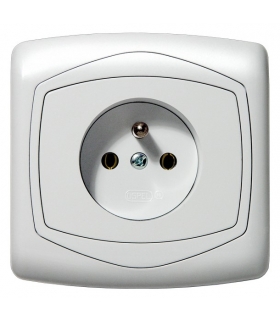 TON GP-1CZP/m/00 Gniazdo pojedyncze z uziemieniem z przesłonami torów prądowych, BIAŁY