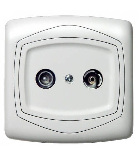 TON GPA-10CP/00 Gniazdo RTV przelotowe 10-dB , BIAŁY