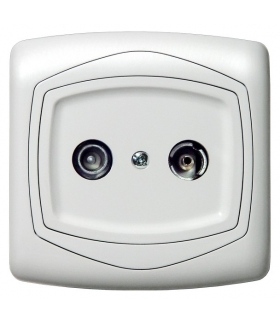 TON GPA-14CP/00 Gniazdo RTV przelotowe 14-dB , BIAŁY