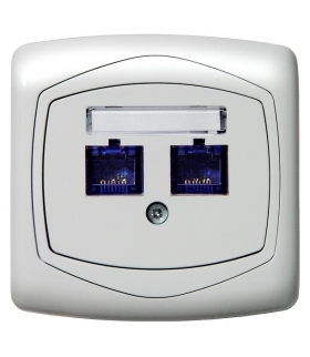 TON GPK-2C/F/m/00 Gniazdo komputerowe podwójne, kat. 5e FOREX, BIAŁY